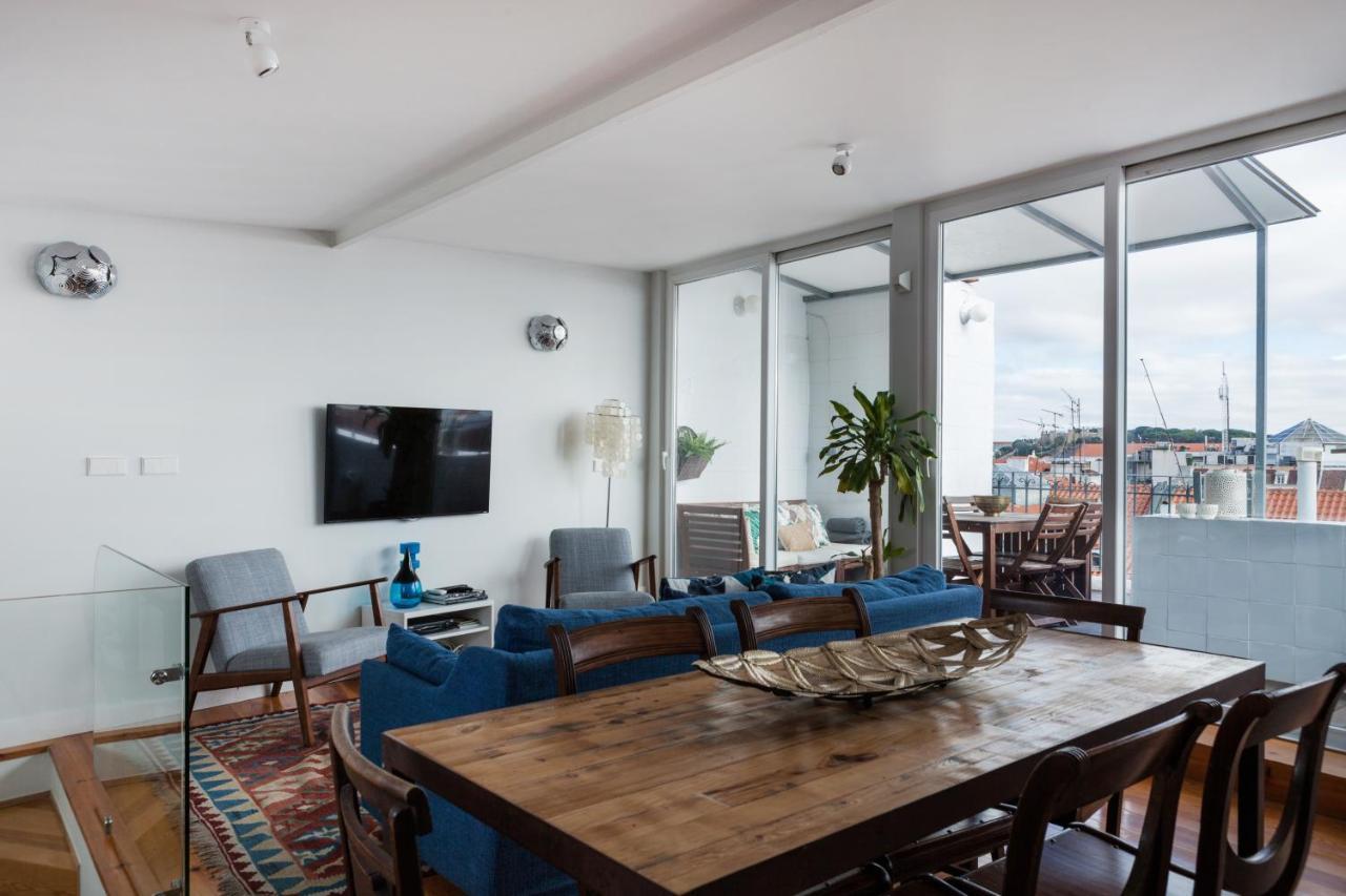 Amazing Rooftop Terrace With River And Historic City View 4 Bedrooms 4 Bathrooms Ac 19Th Century Building Chiado 리스본 외부 사진