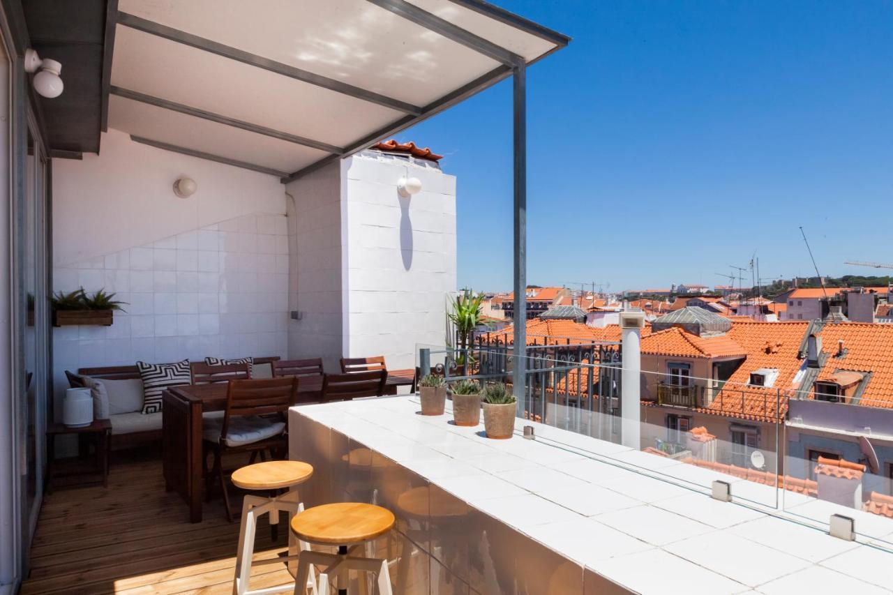 Amazing Rooftop Terrace With River And Historic City View 4 Bedrooms 4 Bathrooms Ac 19Th Century Building Chiado 리스본 외부 사진